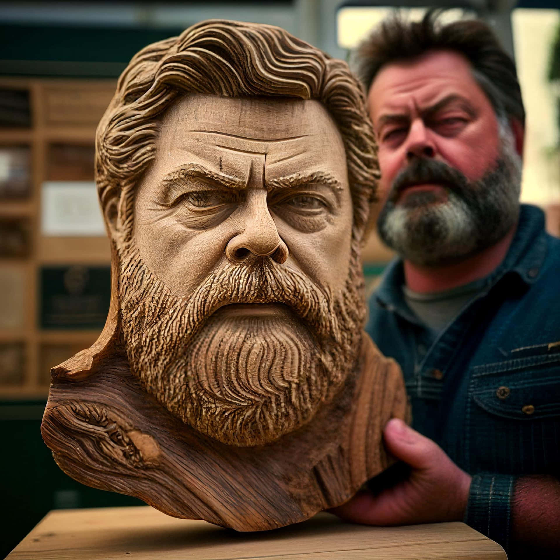 Actor Nick Offerman Is All Smiles Wallpaper