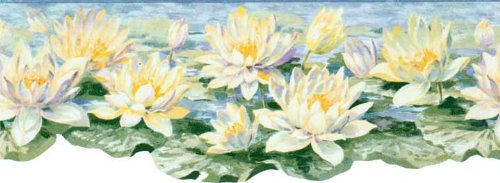 Water Lily Pads Wallpaper Border 236b55321 CLEARANCE QUANTITIES