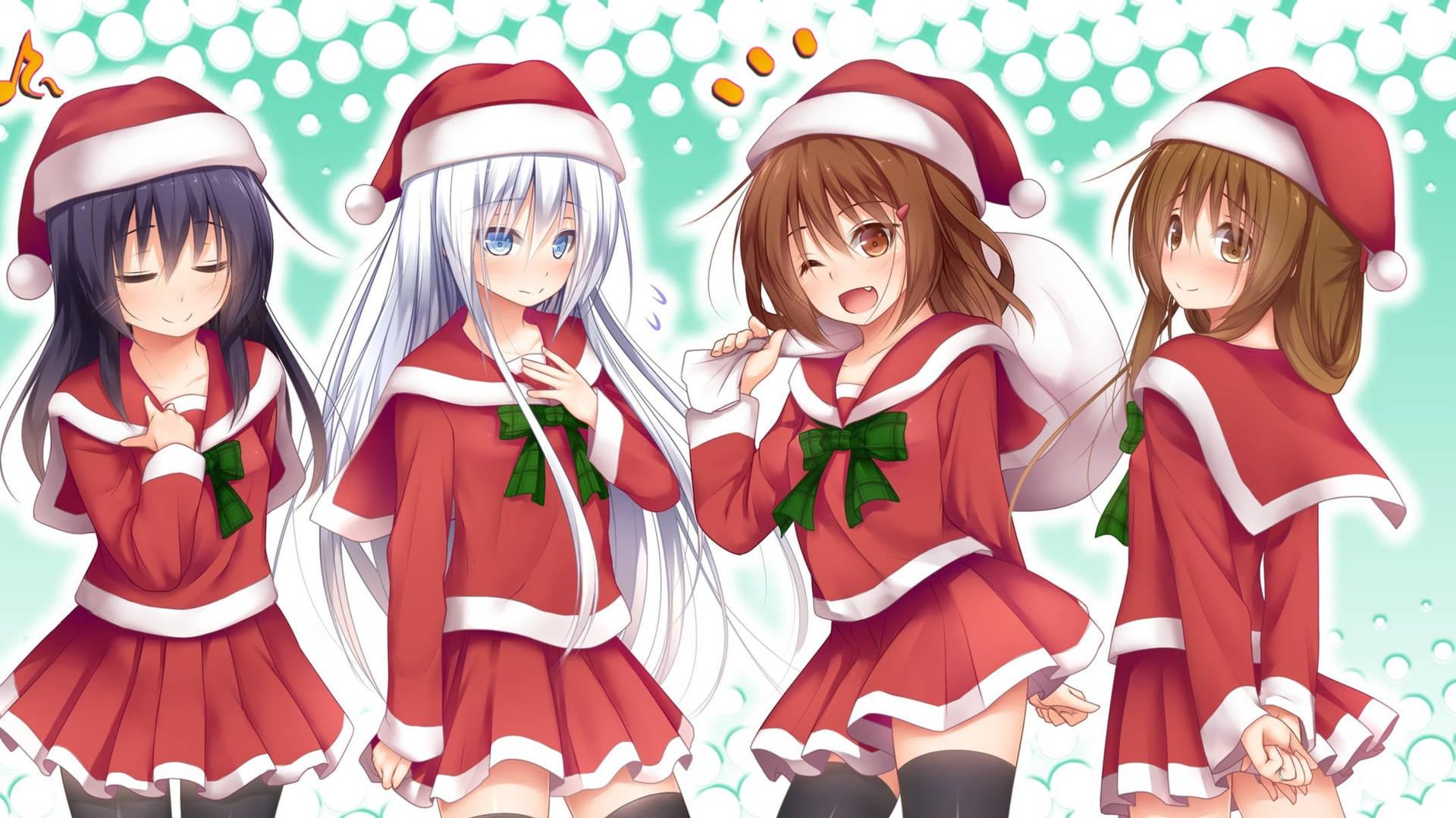 Girl With Christmas Uniform Anime Wallpaper