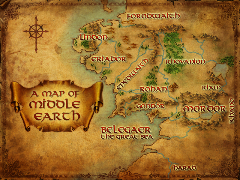 Map Of Middle Earth From Lord The Rings
