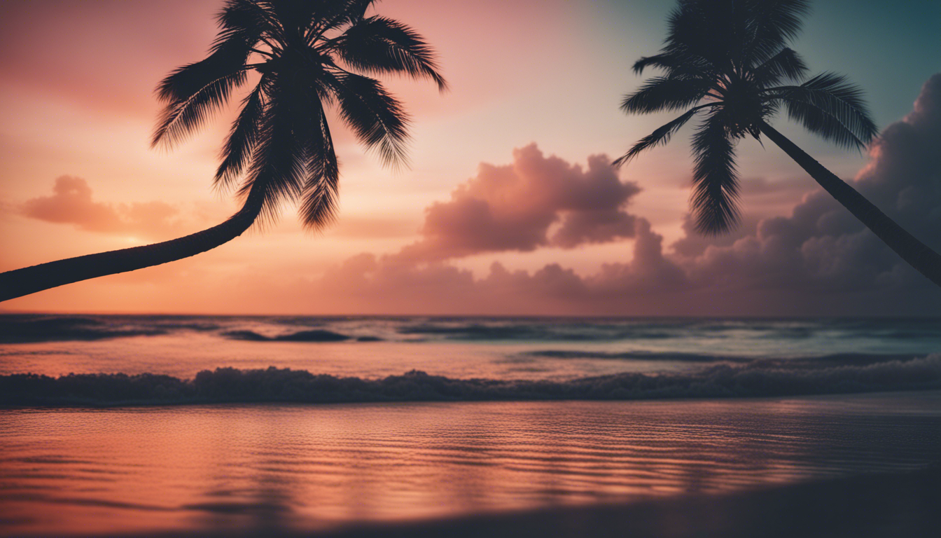 Tropical Beach Sunset Wallpaper