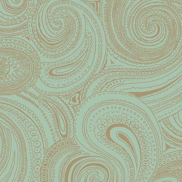 Green And Gold Paisley Swirl Wallpaper Wall Sticker Outlet