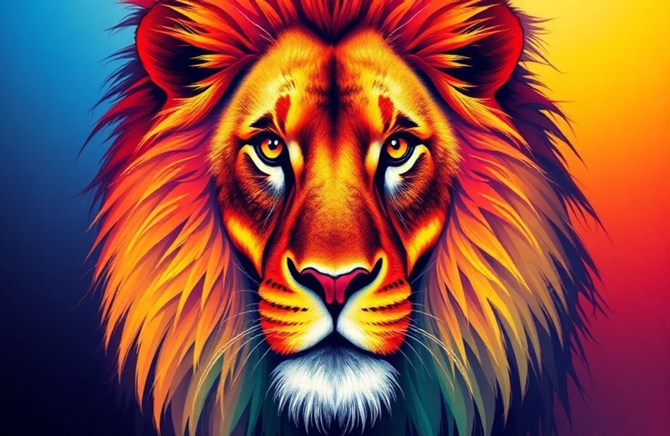 Colorful Lion Wallpaper