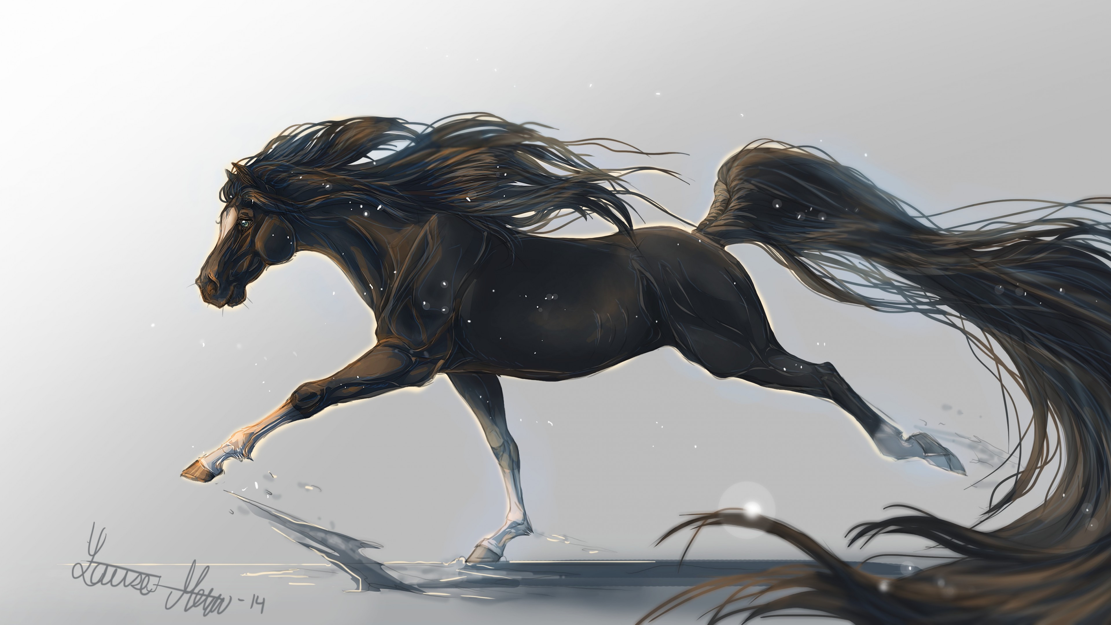 Wallpaper Horse Hooves 5k 4k Mane Galloping Black