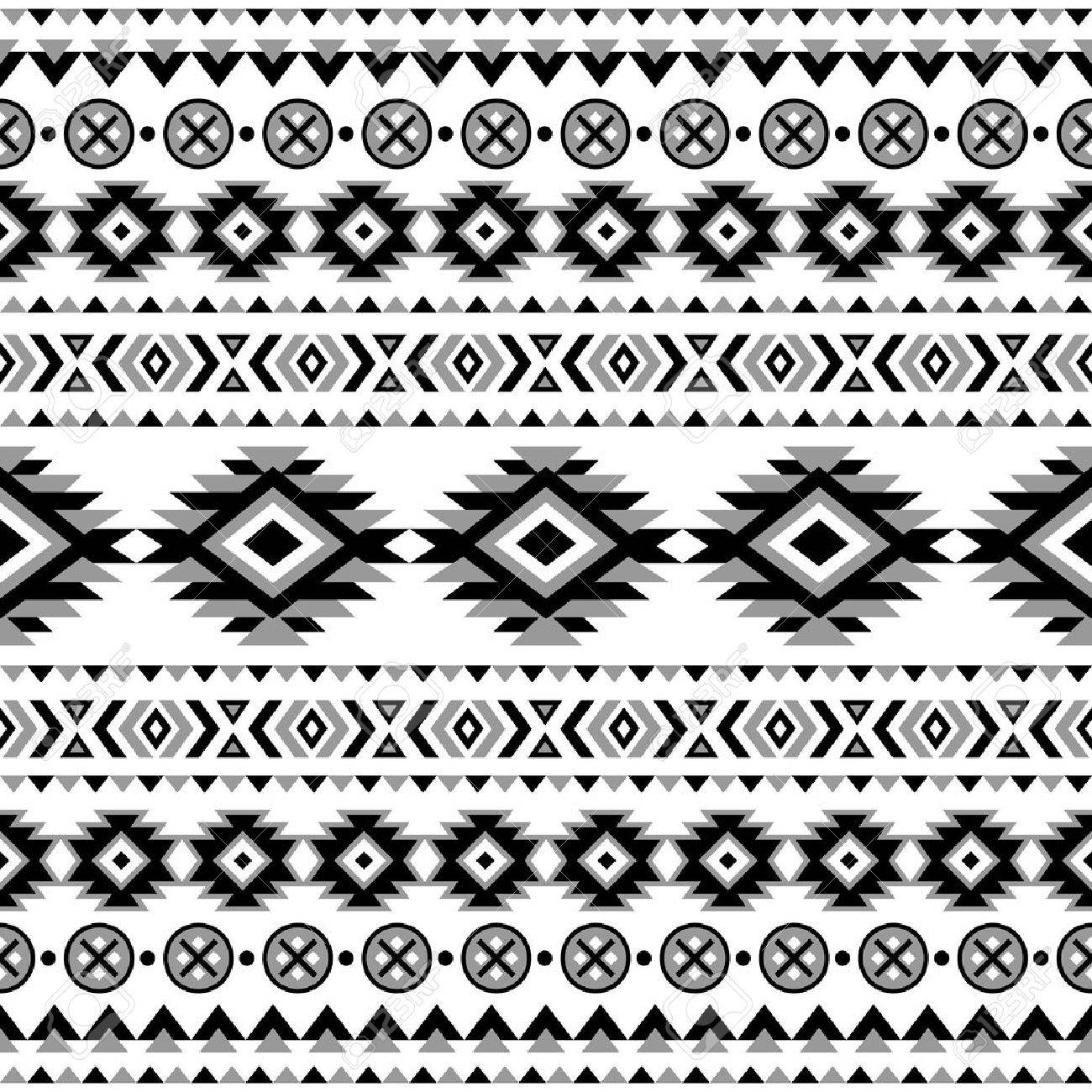 Ethnic Seamless Pattern Aztec Black white Background Tribal 1300x1300
