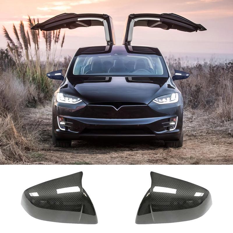 Real Carbon Fiber Gt Style Rear Mirrors Cover Cap For Tesla Mo