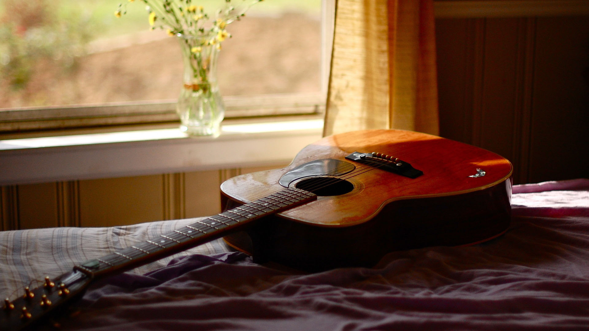 Acoustic Guitar Background Wallpaper