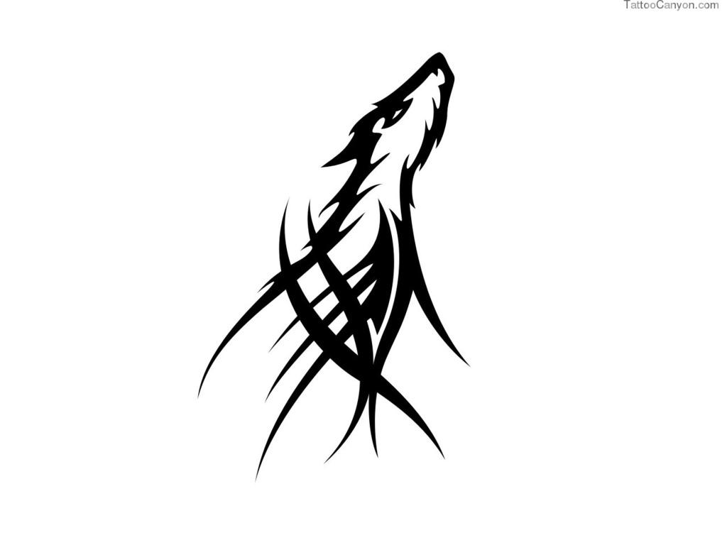 Designs Simple Tribal Wolf Tattoo Wallpaper Picture