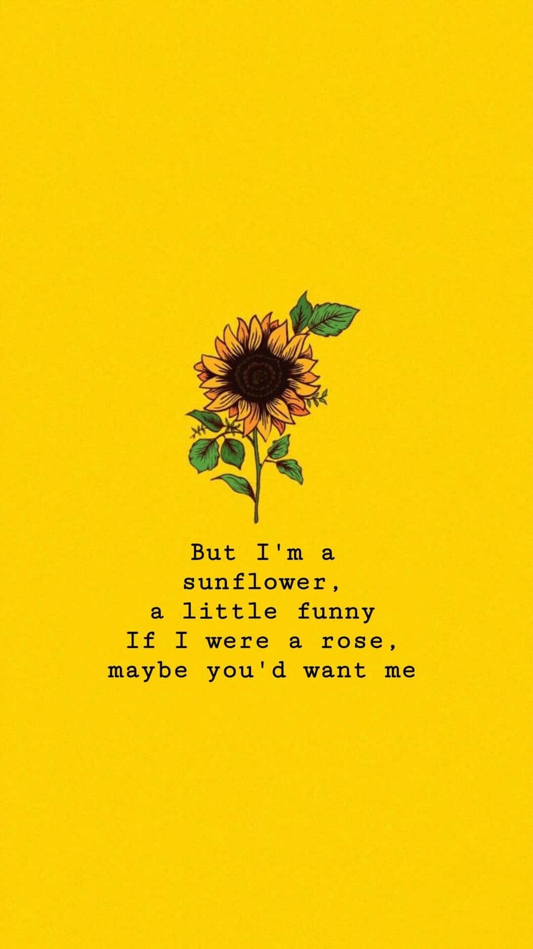 Yellow Sunflower Quotes Wallpaper
