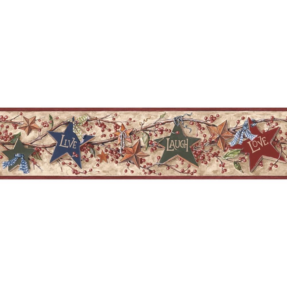 Live Laugh And Love Country Wallpaper Border By York