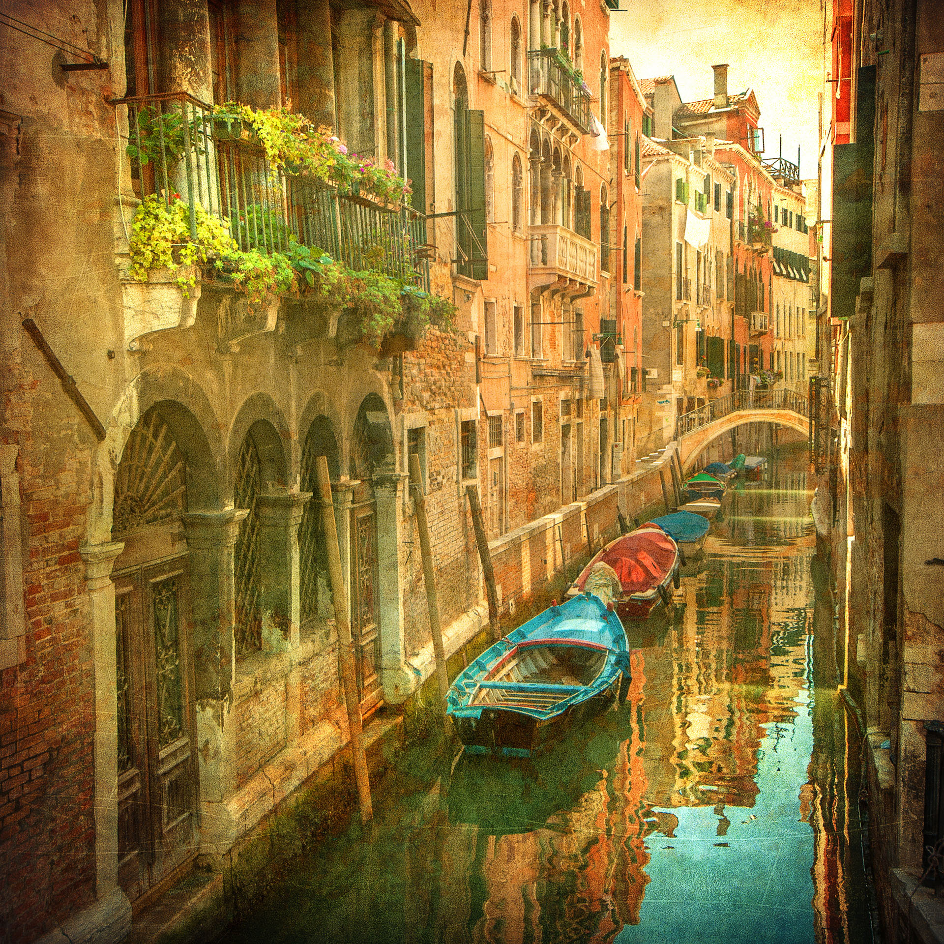 Vintage Venice Canal Italy Photo Wallpaper Wall Mural Cn 156p