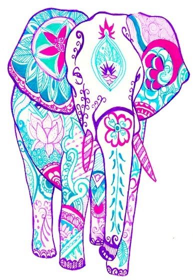 Elephant Lilly Pulitzer More Awesome Tattoo Color Drawing