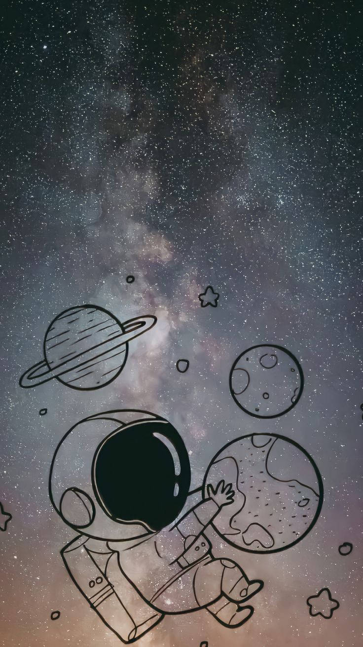 Cartoon Astronaut Wallpaper