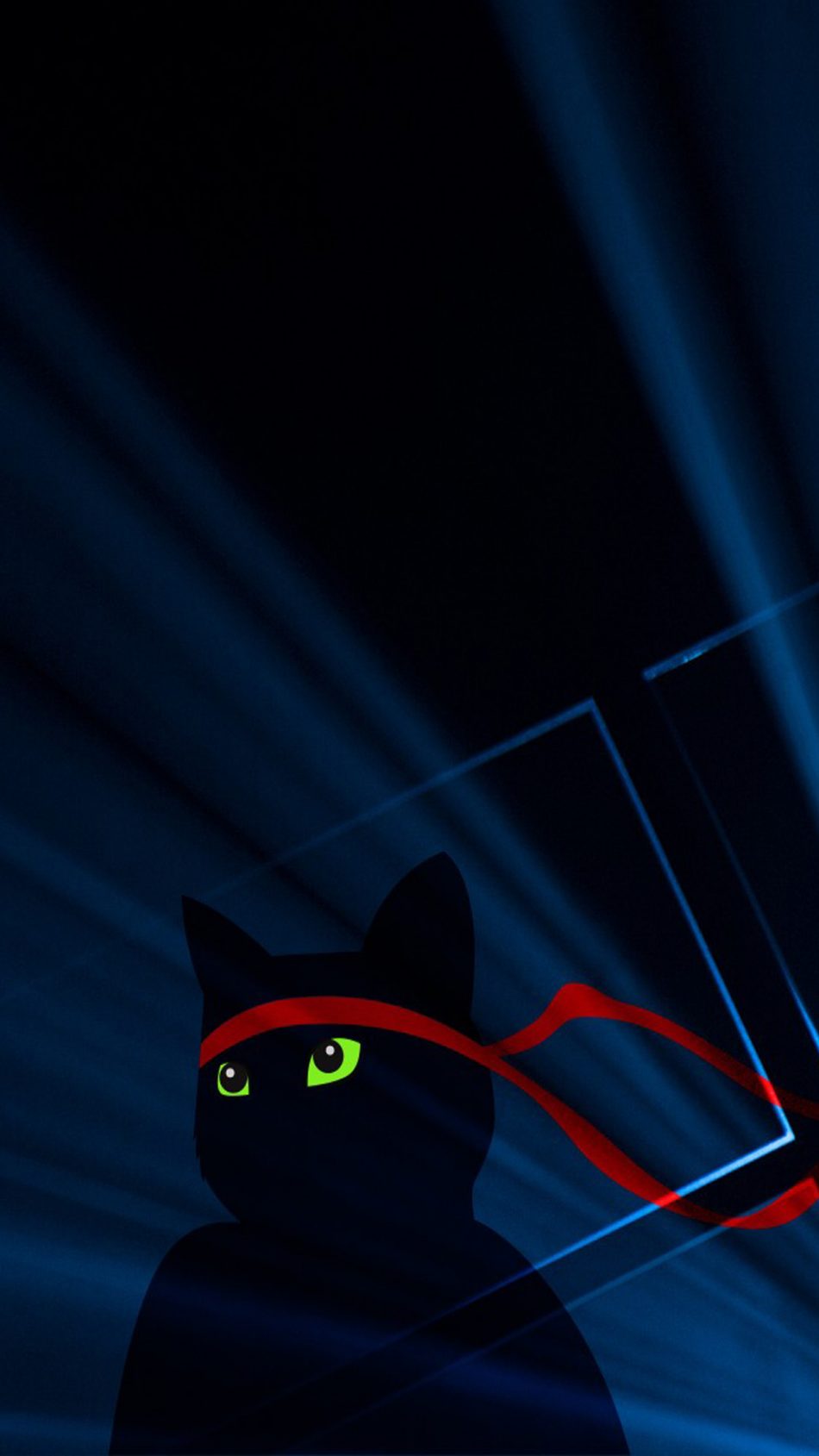 Windows Ninja Cat Dark 4k Ultra HD Mobile Wallpaper