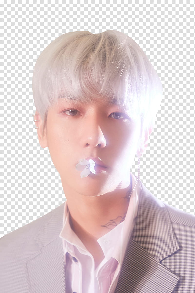 Baekhyun Blooming Day Man Wearing Grey Blazer Transparent