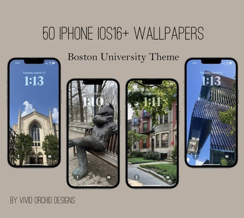 Vivid Orchid Designs Boston University Products Wallpaper
