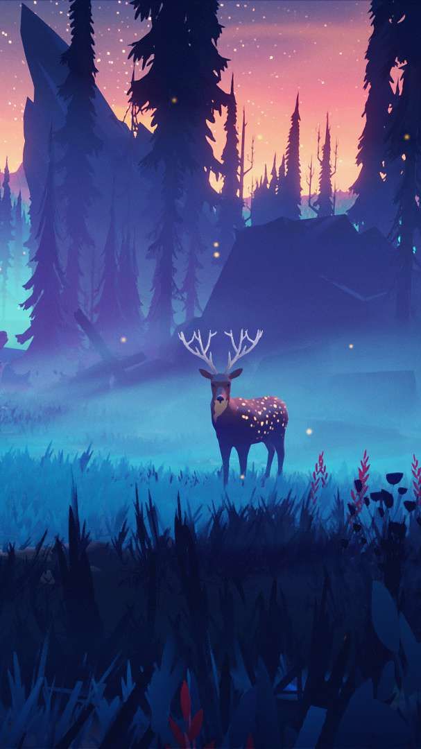 Deer In Nature Art iPhone Wallpaper S