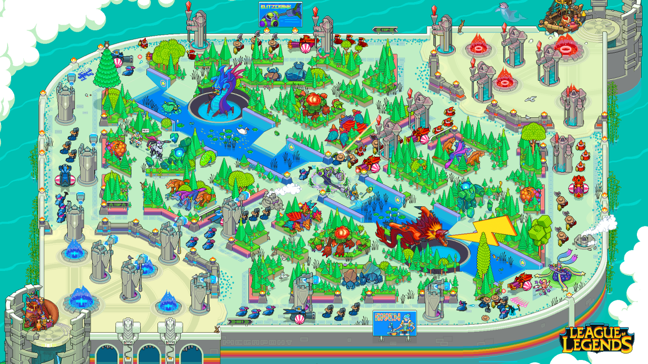 This Pixel Art Wallpaper For League Of Legends Map Summoner S Rift