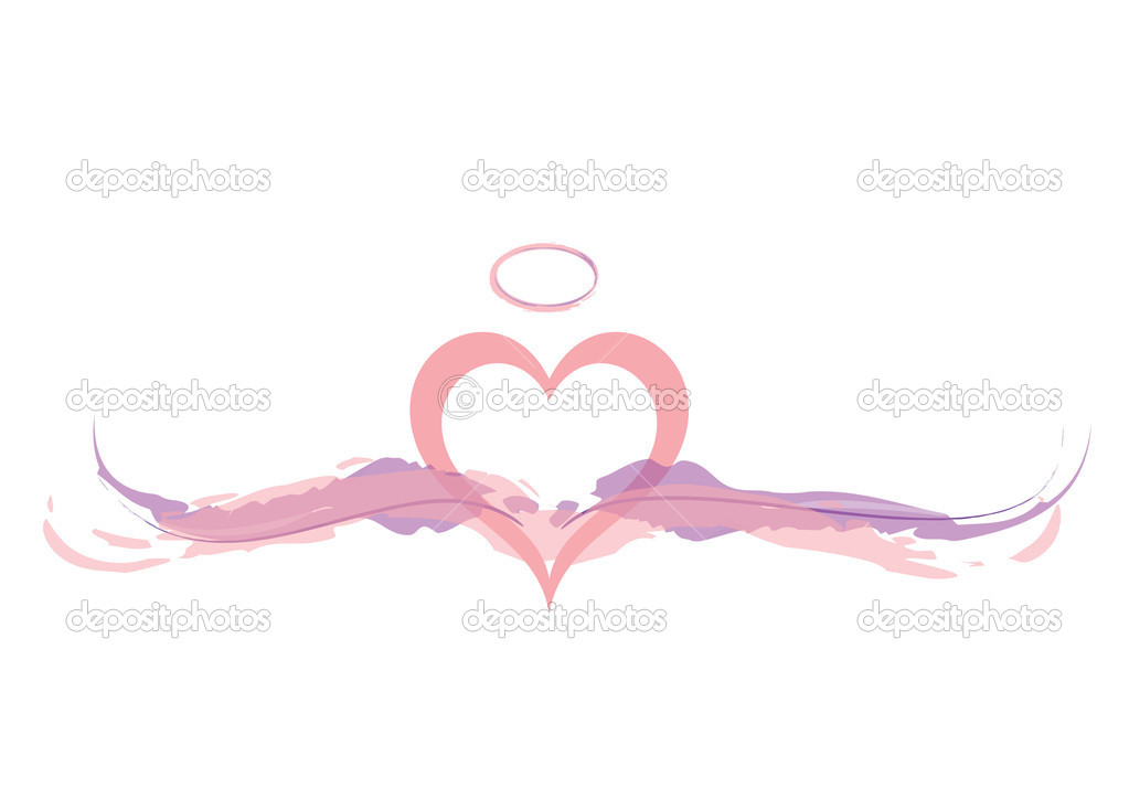 Pink Hearts With Wings Angel Heart