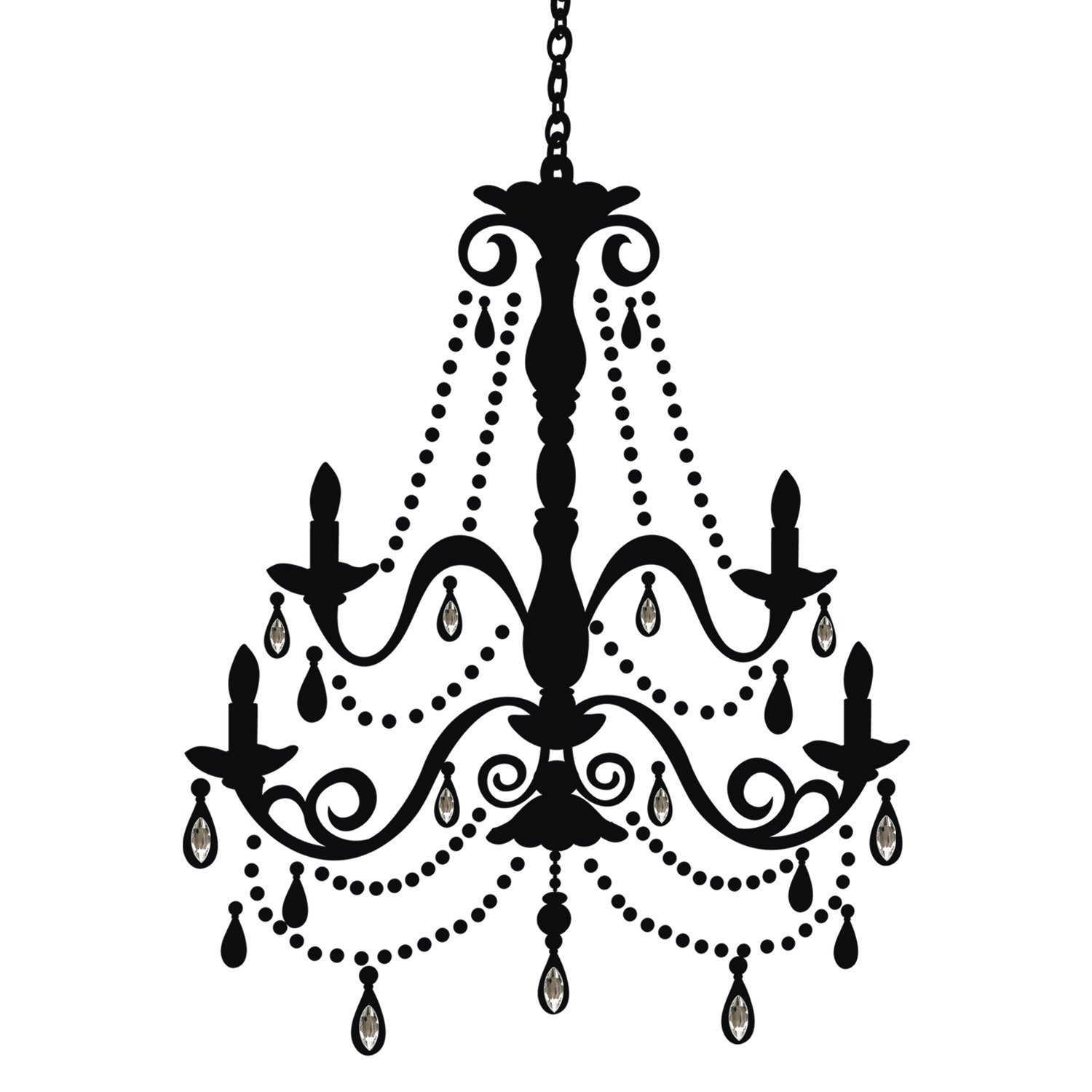 Rmk1805gm Chandelier With Gems Peel And Stick Giant Wall Decal New