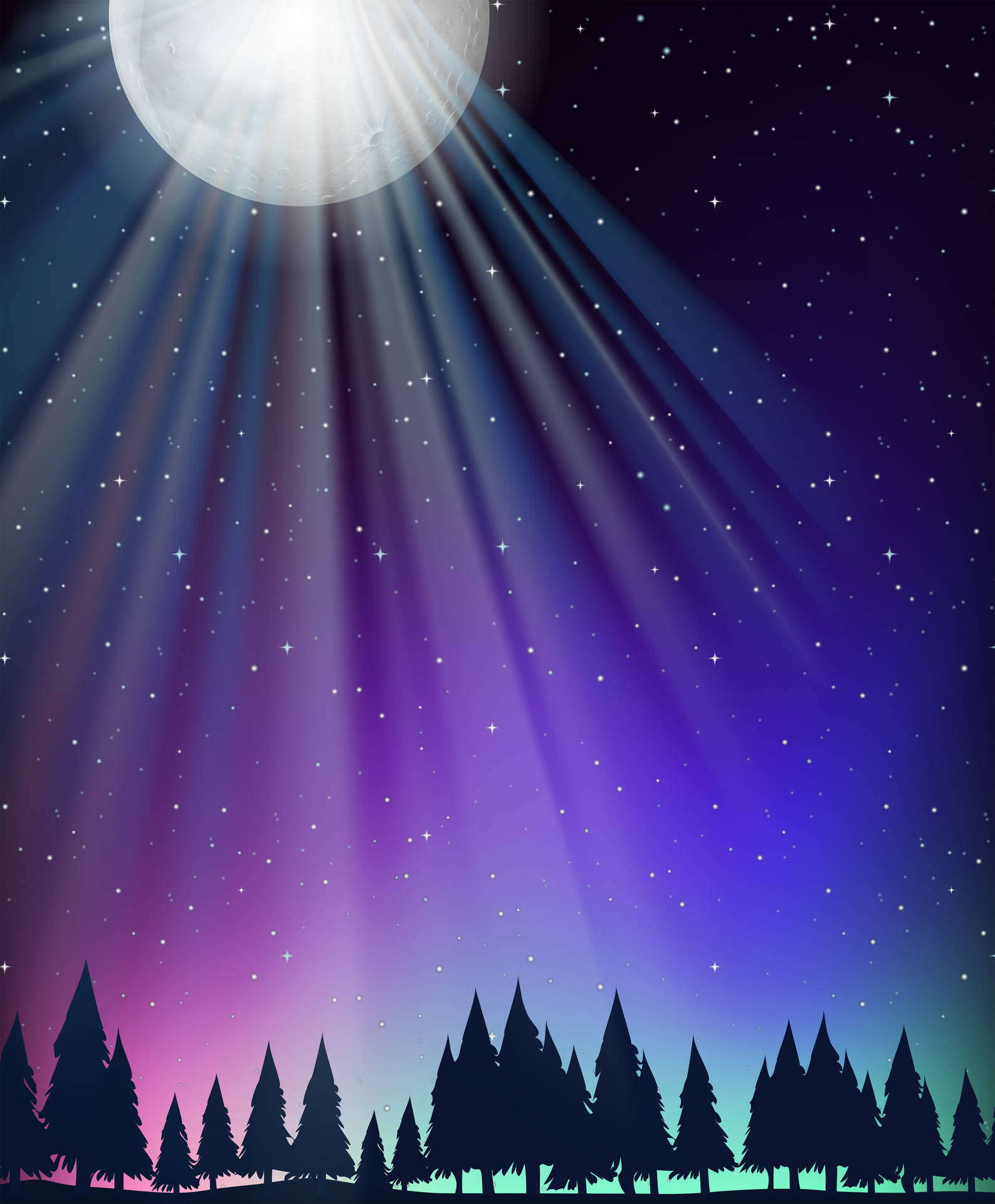 Moon And Stars Wallpaper