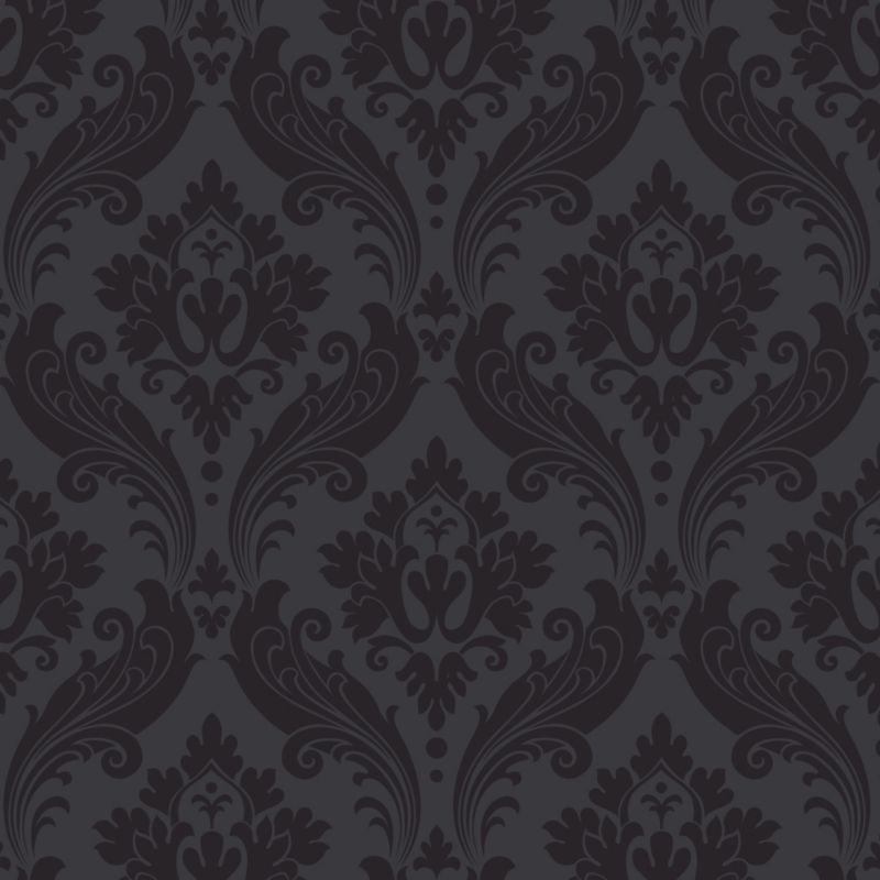 Vintage Paste the Wall Wallpaper in Black with Flock finish by Kelly