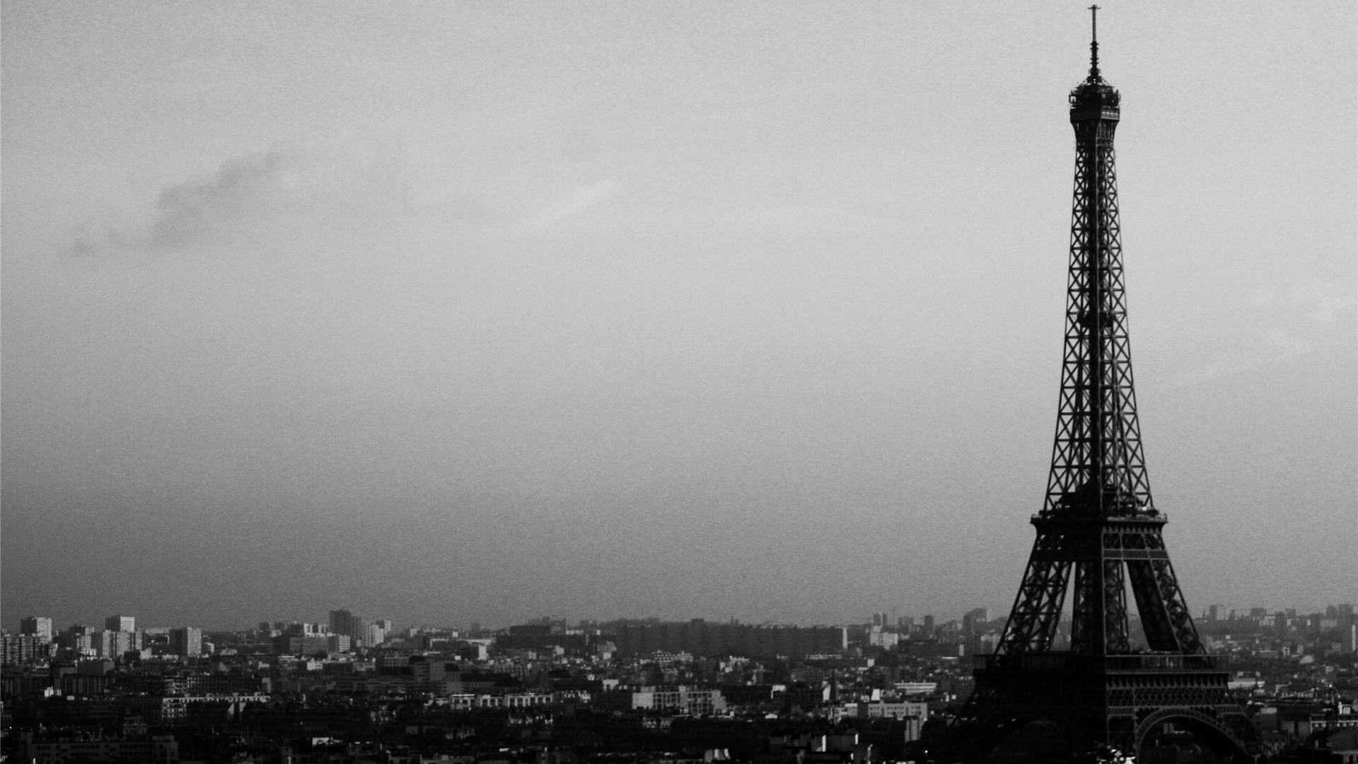 Black And White Eiffel Tower Wallpaper HD