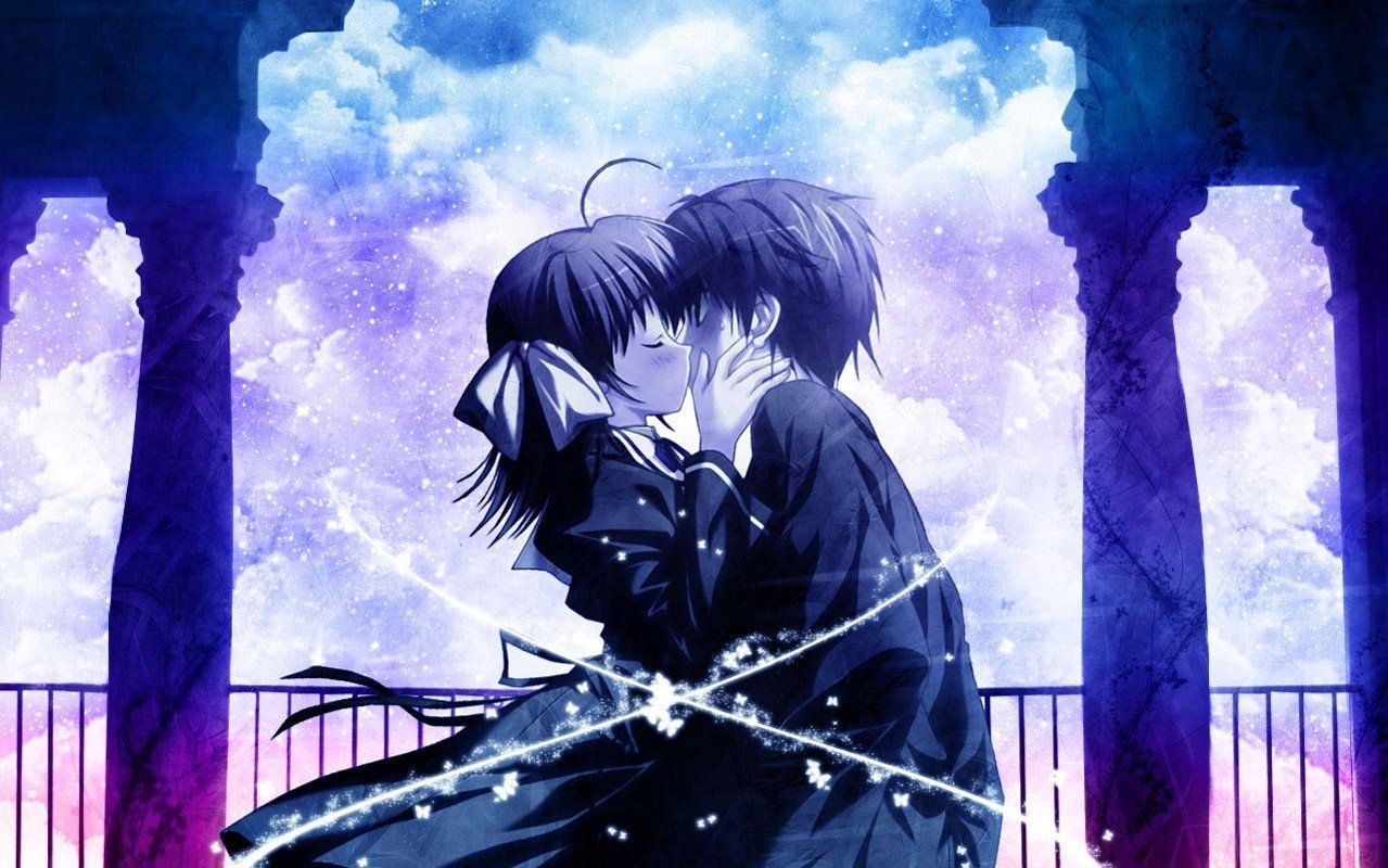 Wallpaper Anime Love kiss