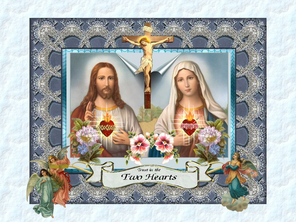 Jesus And Mary Clipart Most Holy Hearts Martha