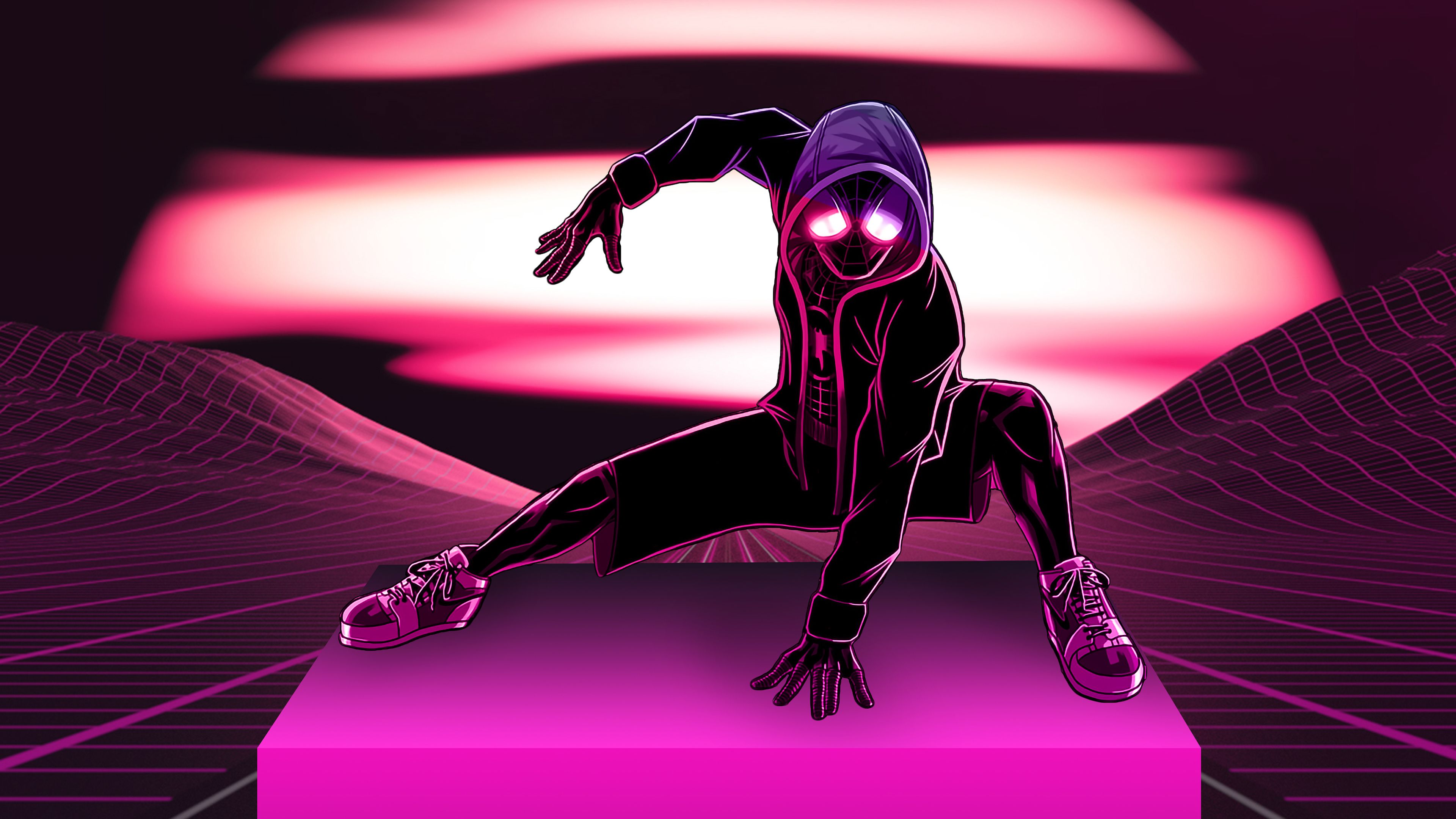 Wallpaper 4k Neon Spider Man Artist