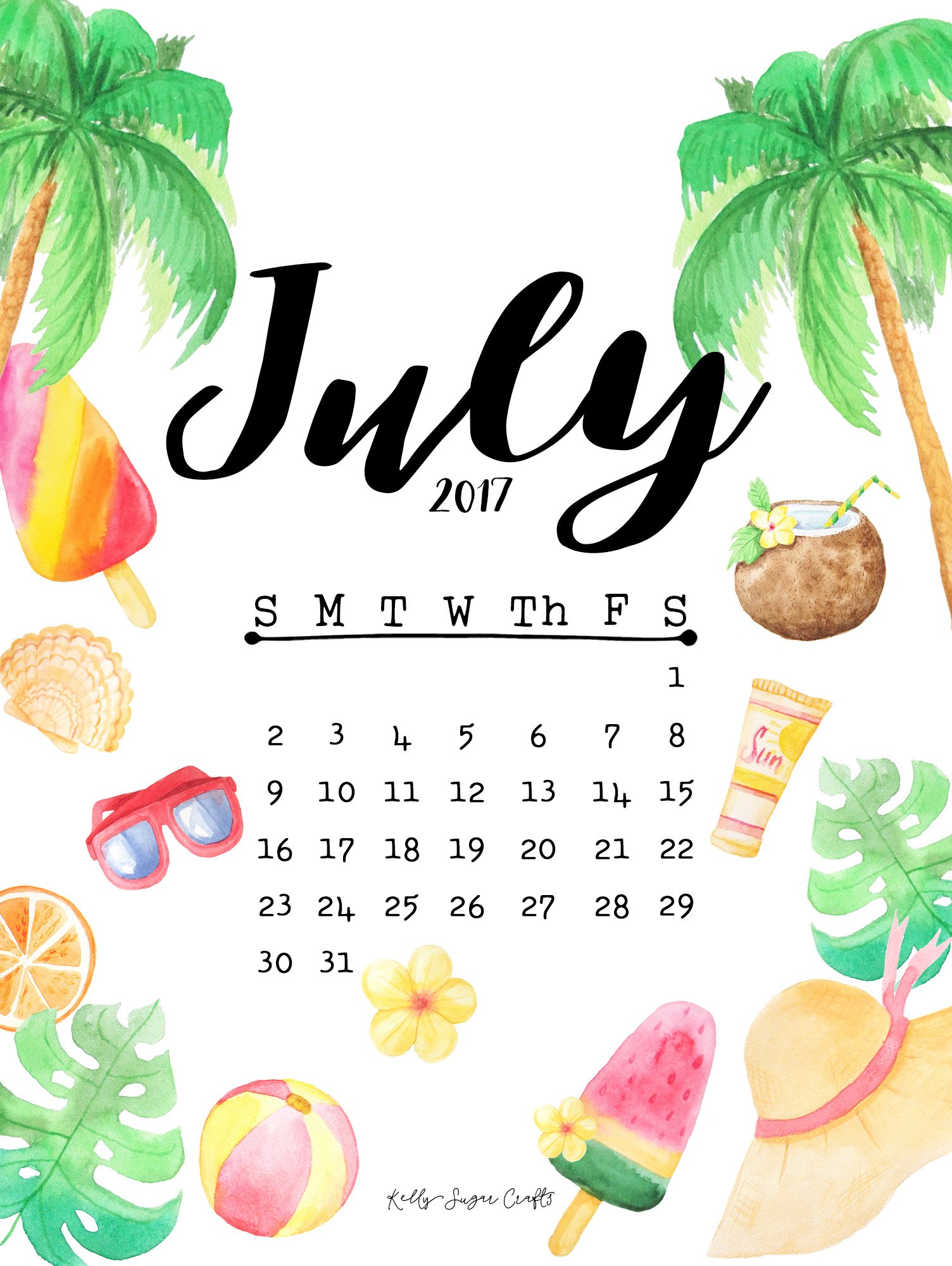 July 2017 Calendar Wallpapers Kelly Sugar Crafts 1504x2000