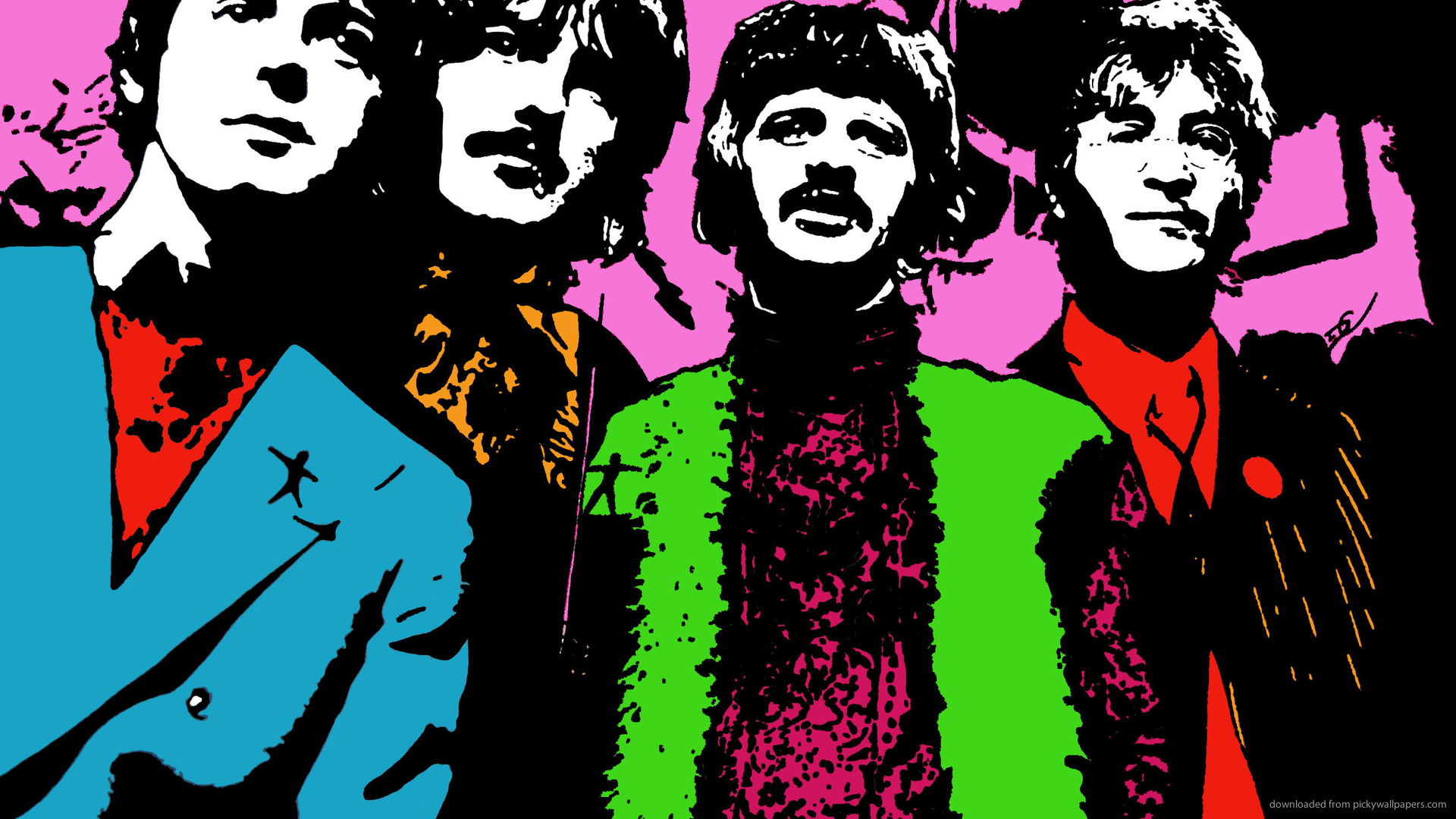 The Beatles Psychodelic Wallpaper