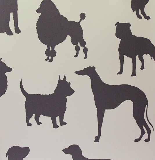 Best In Show Wallpaper Cream With Silhouettes Of Dogs