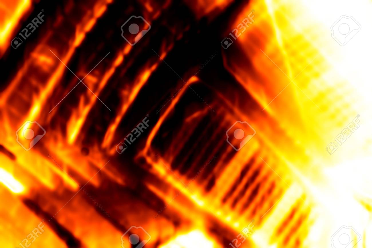 Abstract Flaming Background With Hot Heat Fire Stock Photo