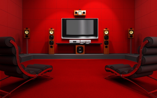 Red wallpaper designs for living room