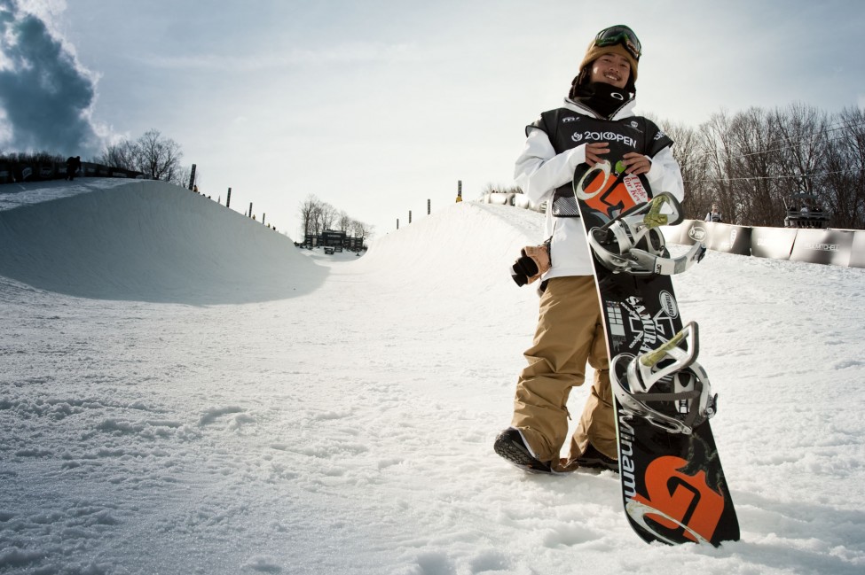 Oakley Snowboard Wallpaper With Japanese Snowboarder