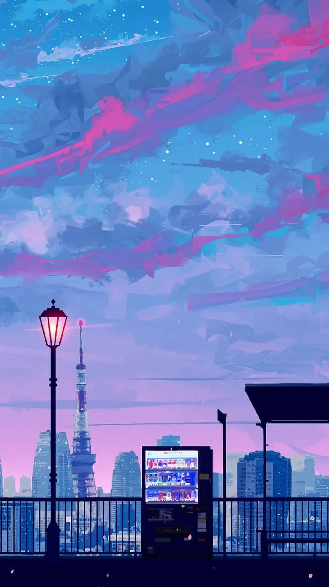 Anime City iPhone Aesthetic Wallpaper