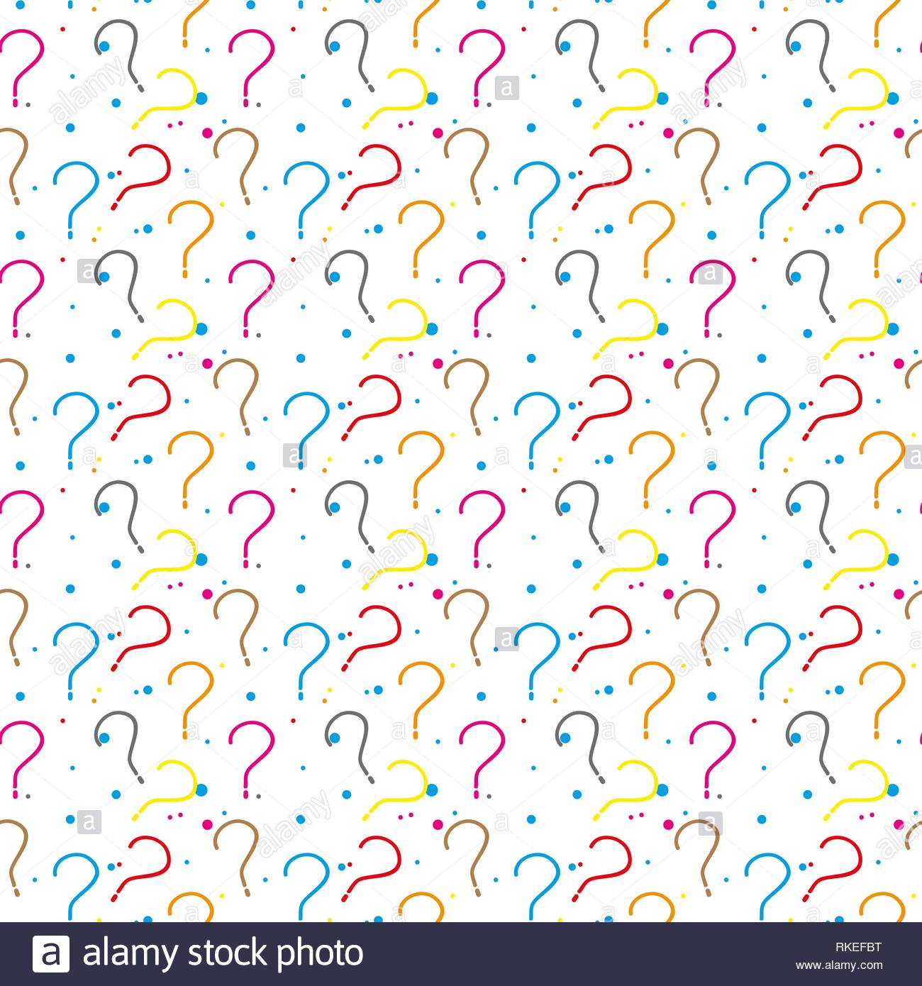 Seamless Pattern With Question Marks In Sketch Style Simply