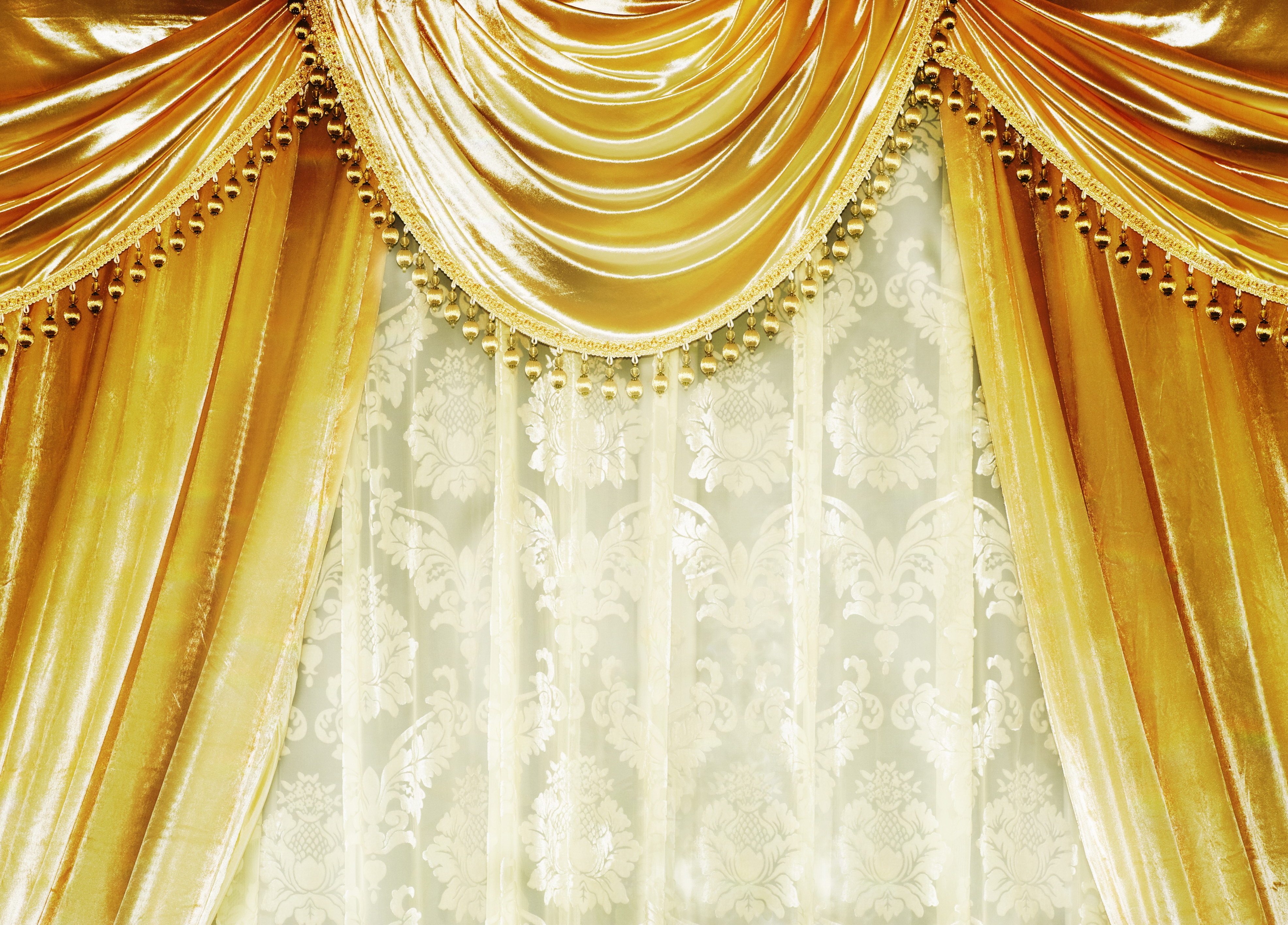 Wallpaper Curtains Gold Velvet