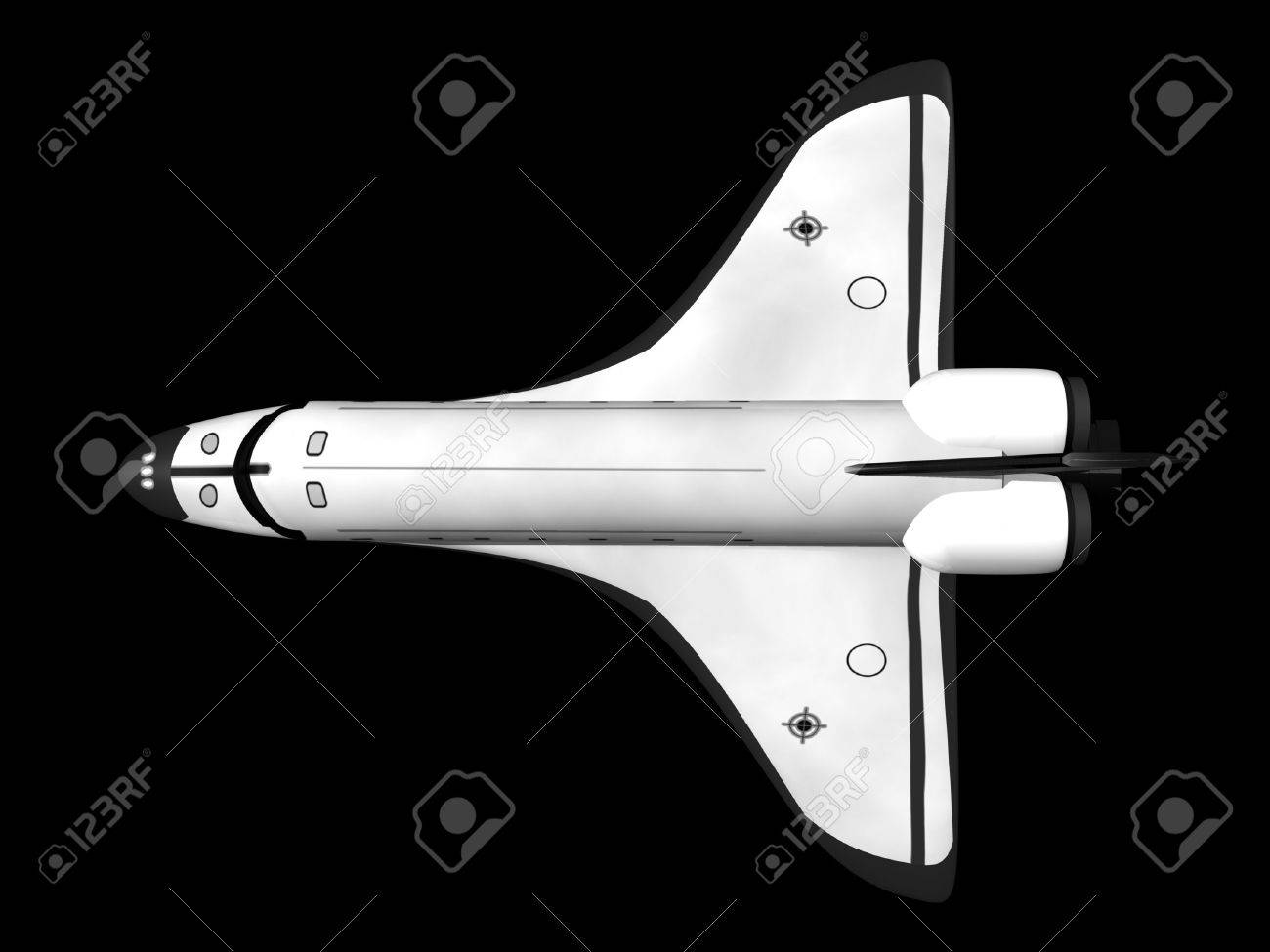 Space Shuttle Top On Black Background Stock Photo Picture
