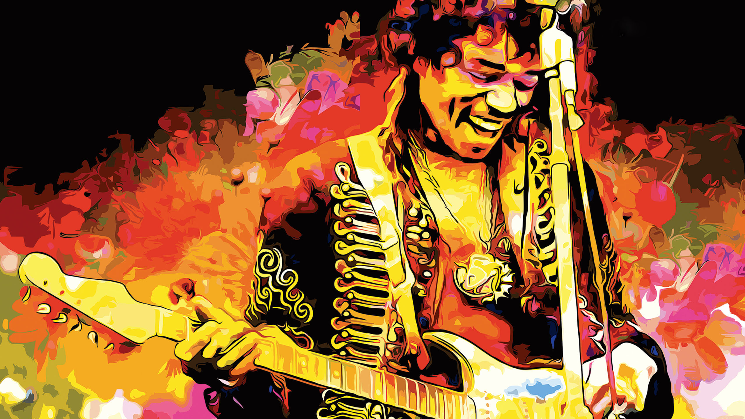 Wallpaper Jimi Hendrix Music Guitarist Painting Singer