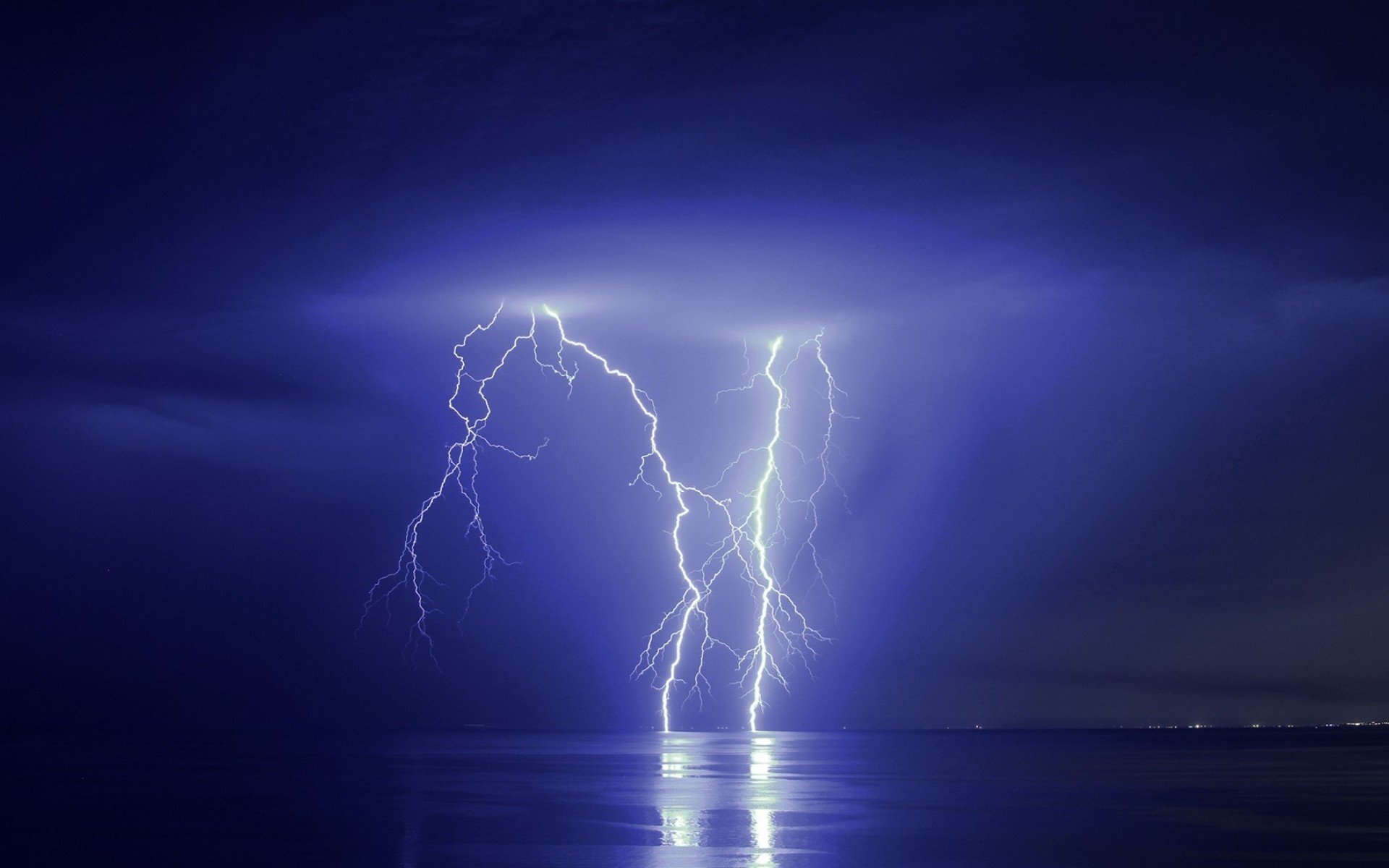 Blue Thunder Background Lightning Wallpaper