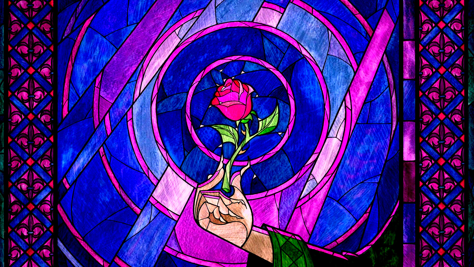 Stained Glass Wallpaper Beauty And The Beast