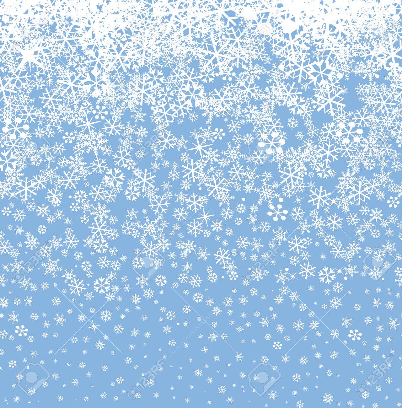 Snow Background Snowflakes Seamless Pattern Winter Snowy