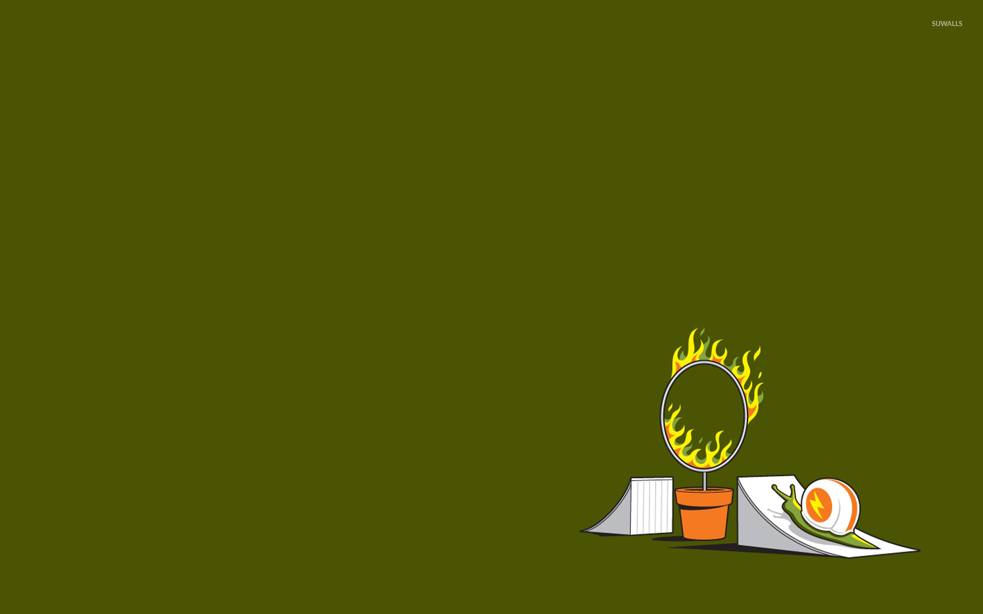 Snail Jumping Through A Ring Of Fire Wallpaper Funny