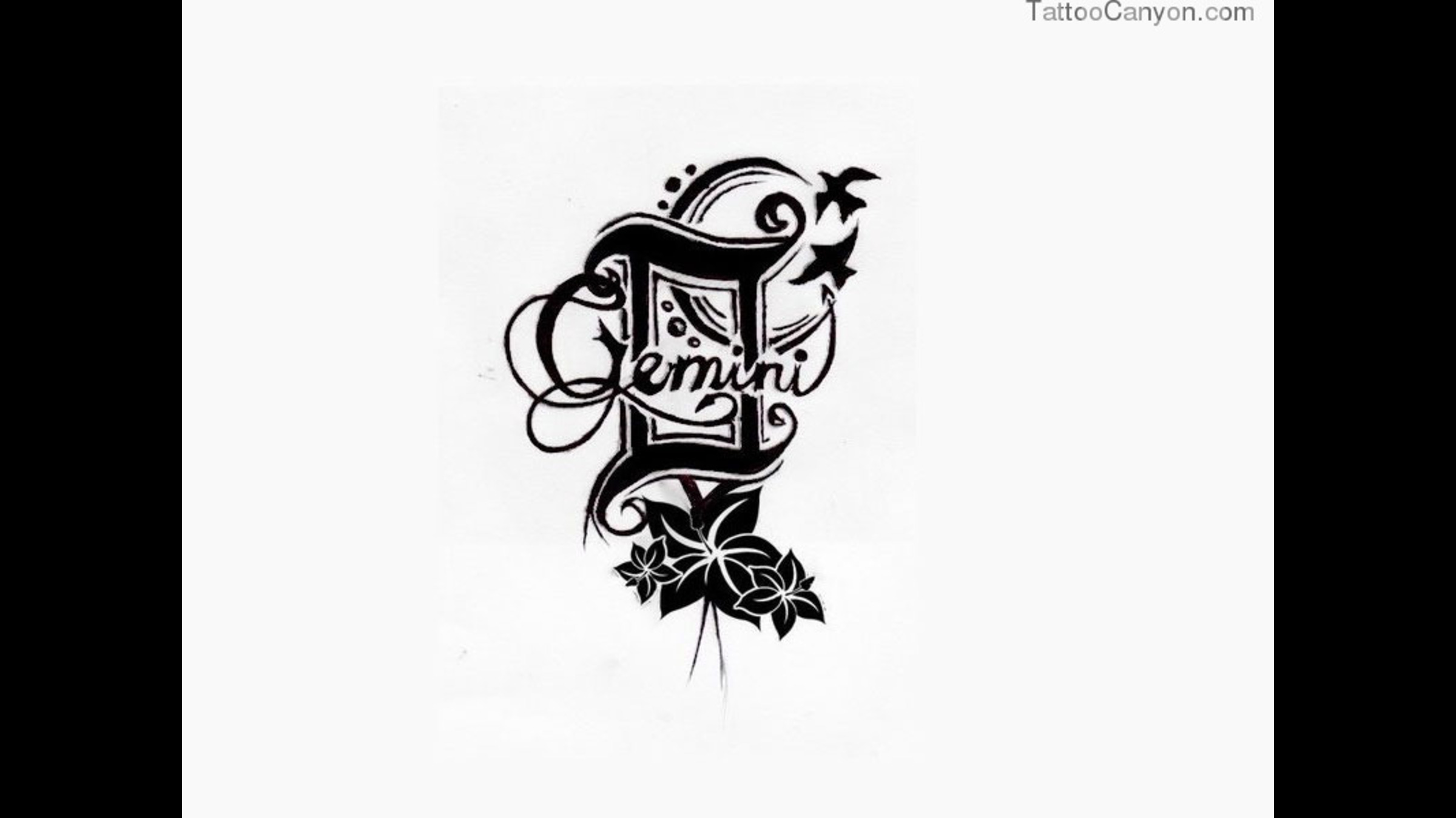 Designs Gemini Zodiac Sign With Letters Tattoo Wallpaper Design