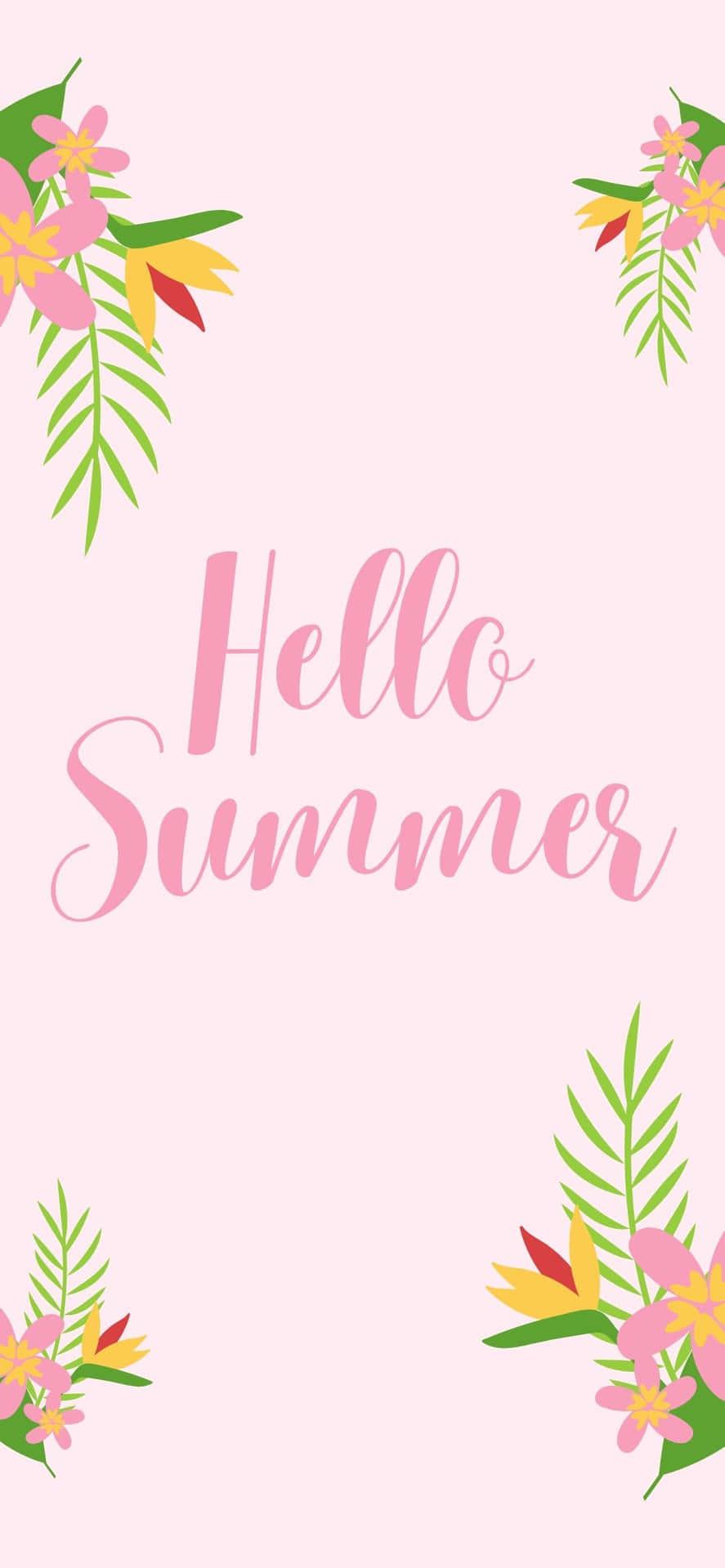 Pastel Pink Hello Summer iPhone X Background