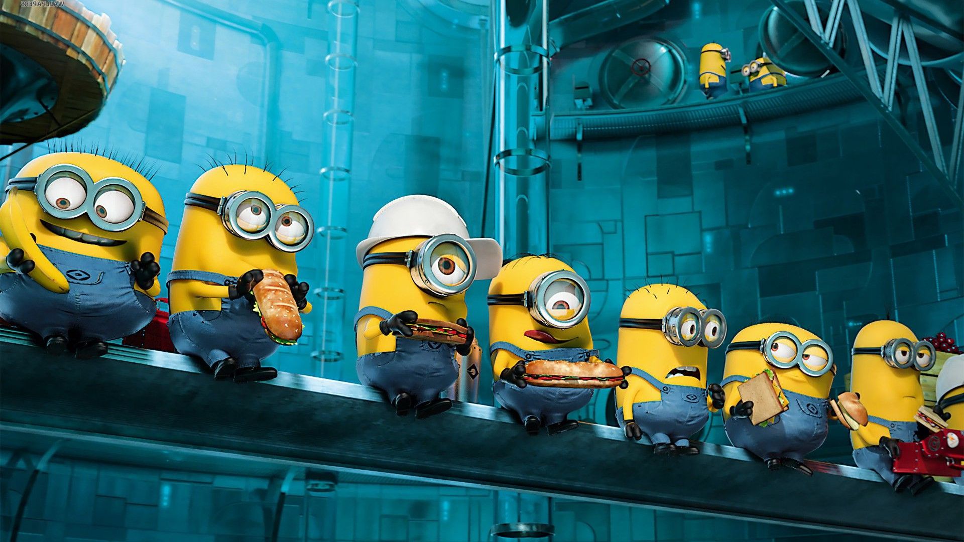 Minions at lunch Wallpaper 2248 1920x1080