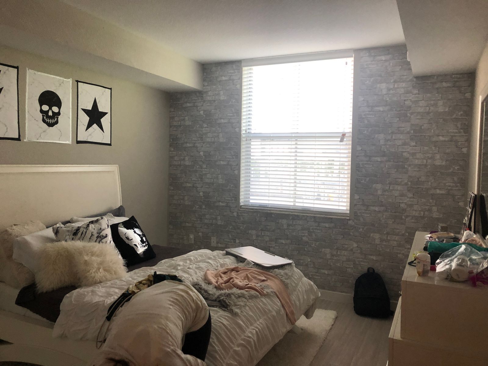 Grey And White Brick Removable Wallpaper Dorm Dormify