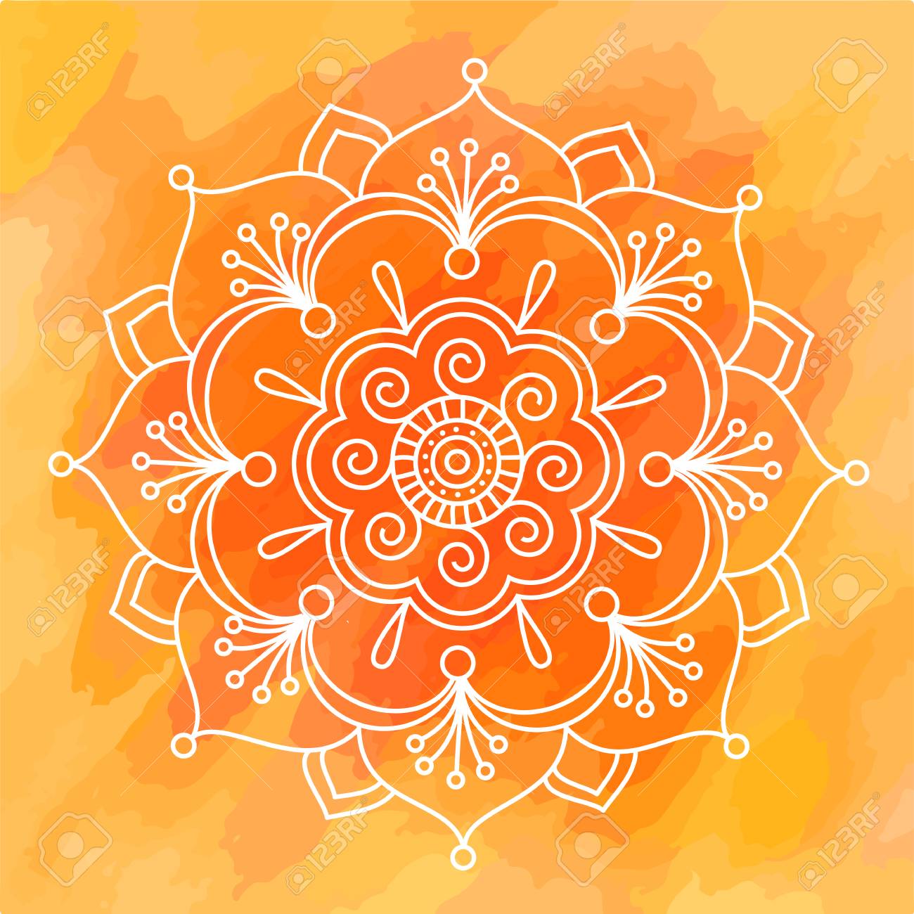 Diwali Indian Pattern Background Rangoli Symmetric Vector Royalty